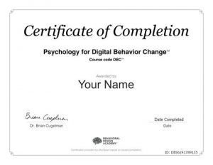 Certificate of Completion - DBC